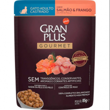 Sachê Gran Plus Gatos Gourmet Castrados Salmão e Frango 85g